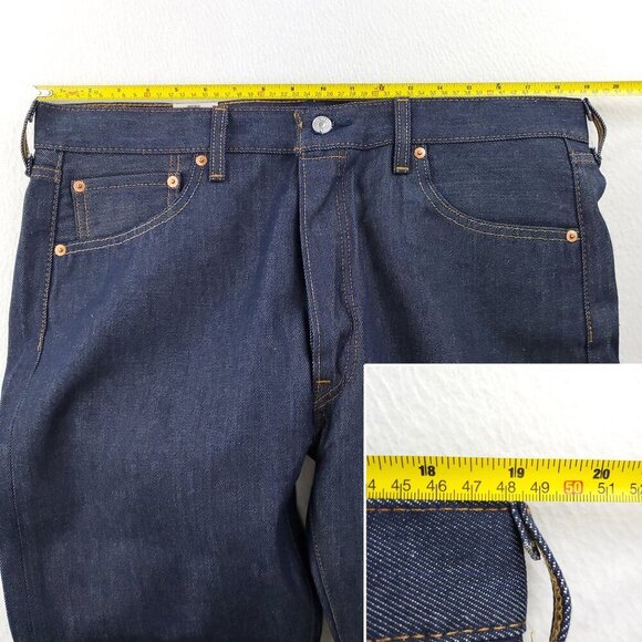Levi's 501 Shrink to Fit Jeans Rigid Button Fly Denim Men "36x30" Real 38x30 NWT - Picture 6 of 12